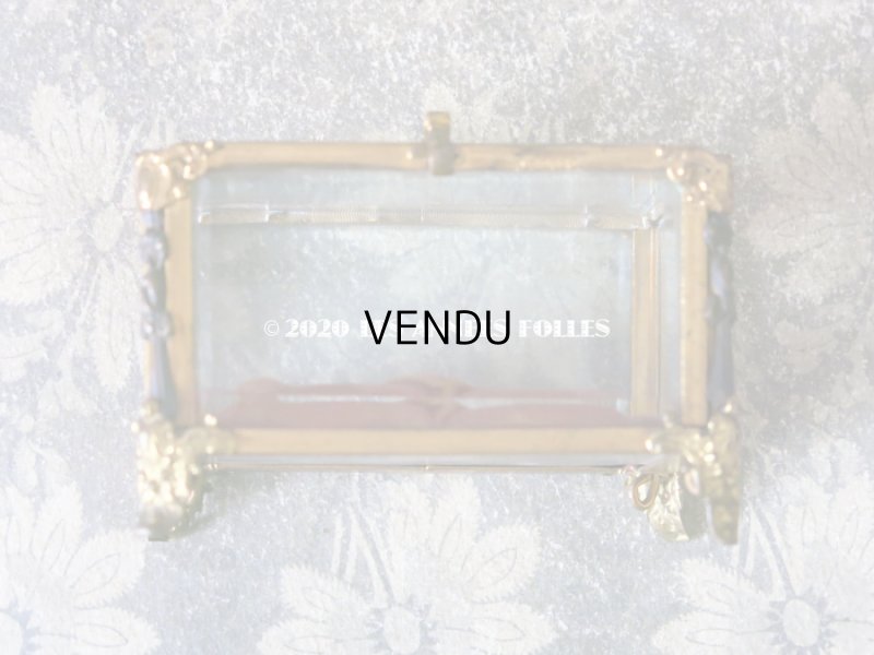 画像7: 19世紀末 アンティーク ジュエリーボックス ロカイユ装飾のフレーム  スモーキーオレンジのシルク製クッション