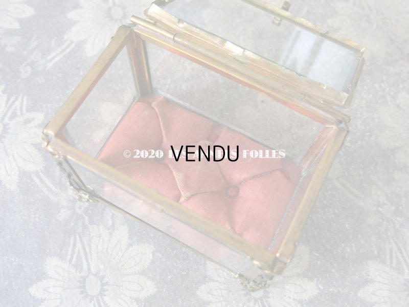 画像14: 19世紀末 アンティーク ジュエリーボックス ロカイユ装飾のフレーム  スモーキーオレンジのシルク製クッション