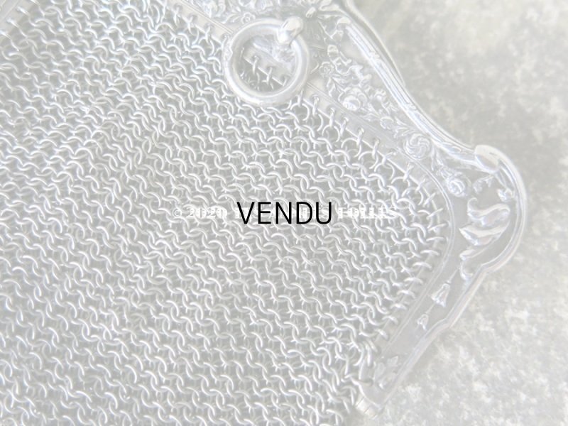 画像6: 1900年代 アンティーク シルバー製 メタルメッシュ コインケース 内ポケット付 花かご＆薔薇とリボンのガーランド