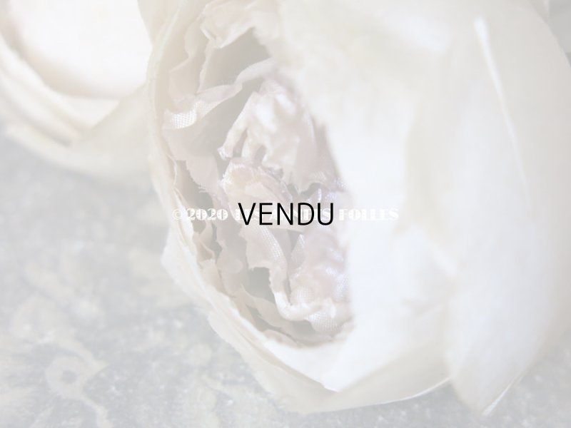 画像10: 未使用 ラベル付き アンティーク シルク製 薔薇の布花 クォーターロゼット咲き コサージュ 淡いパープル