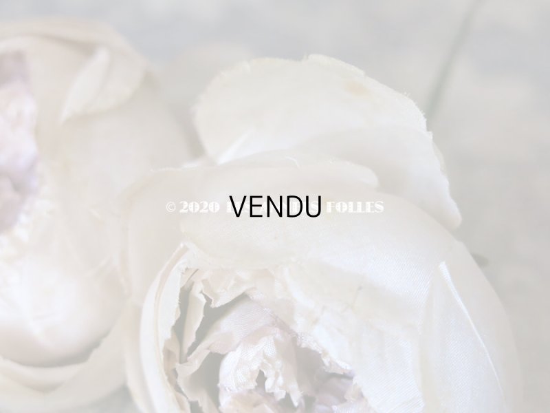 画像11: 未使用 ラベル付き アンティーク シルク製 薔薇の布花 クォーターロゼット咲き コサージュ 淡いパープル