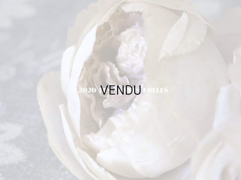 画像5: 未使用 ラベル付き アンティーク シルク製 薔薇の布花 クォーターロゼット咲き コサージュ 淡いパープル