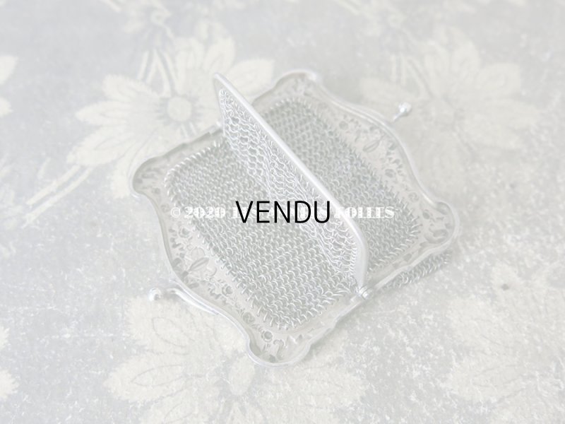 画像3: 1900年代 アンティーク シルバー製 メタルメッシュ コインケース 内ポケット付 花かご＆薔薇とリボンのガーランド