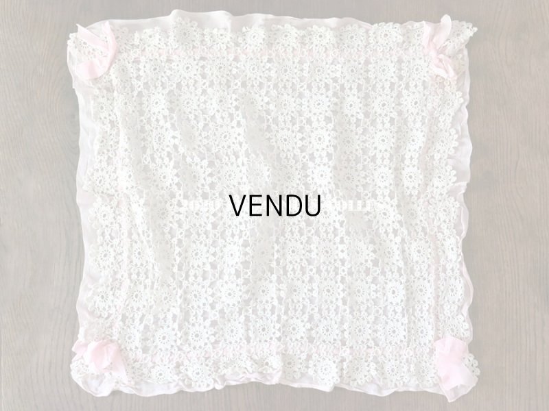 画像14: アンティーク * 蚤の市セット * ウェディング用 ミュール & リボン付きクロシェレースのテーブルセンター