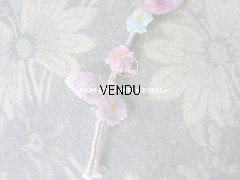 画像6: 1930年代 アンティーク 3色のベルベットの花のトリム 56cm