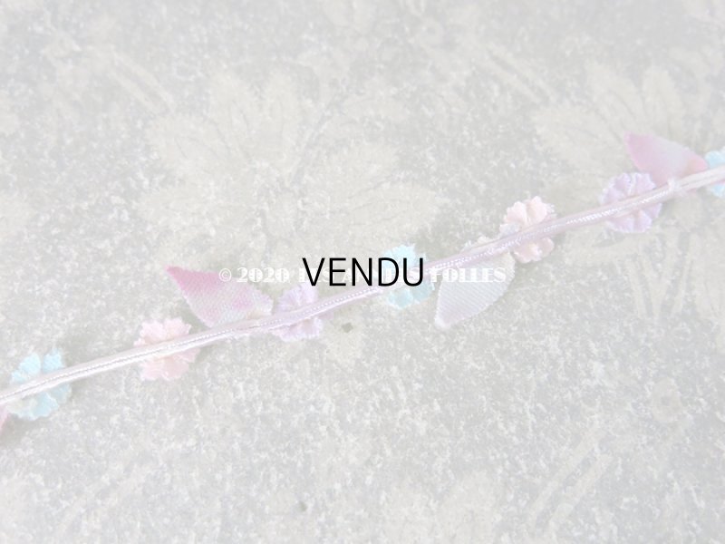 画像5: 1930年代 アンティーク 3色のベルベットの花のトリム 56cm