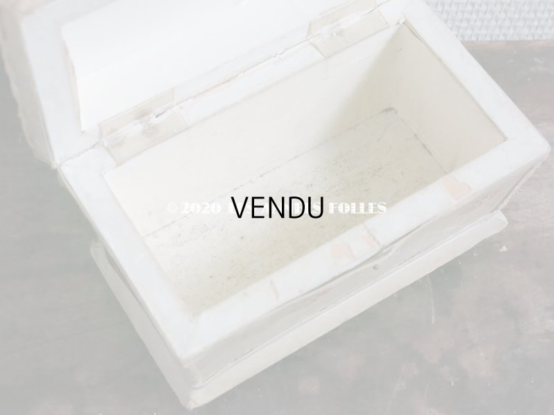 画像9: 【クリスマスセール2020対象外】 19世紀 アンティーク ナポレオン3世時代 お菓子箱  ピンクの薔薇模様のファブリック　ハンドル付き チョコレートボックス 木箱 