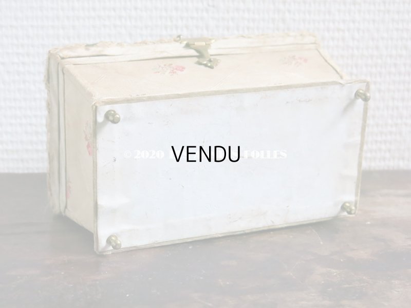 画像7: 【クリスマスセール2020対象外】 19世紀 アンティーク ナポレオン3世時代 お菓子箱  ピンクの薔薇模様のファブリック　ハンドル付き チョコレートボックス 木箱 