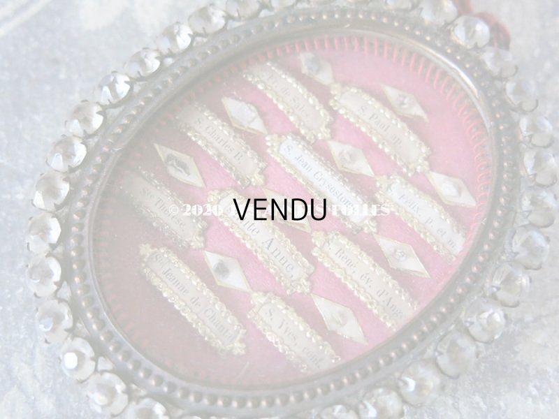 画像4: 【クリスマスセール2020対象外】 19世紀 アンティーク ルリケール 聖遺物のペンダント ラインストーン 10人の聖人の遺品