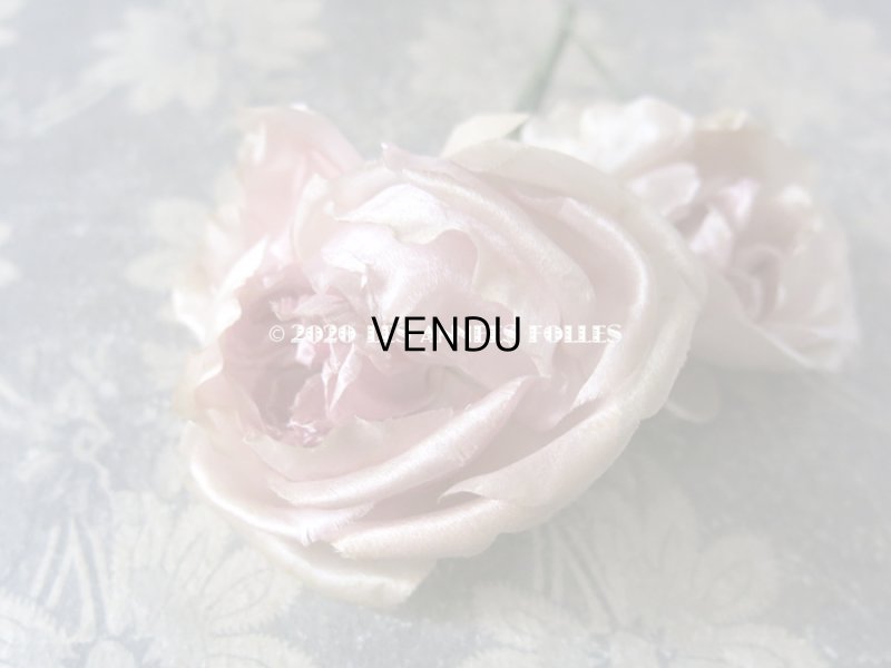 画像7: 【クリスマスセール2020対象外】 未使用 ラベル付き アンティーク シルク製 薔薇の布花 クォーターロゼット咲き コサージュ