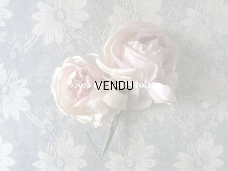 画像3: 【クリスマスセール2020対象外】 未使用 ラベル付き アンティーク シルク製 薔薇の布花 クォーターロゼット咲き コサージュ