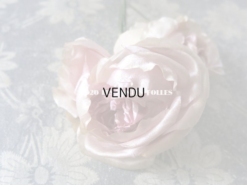 画像6: 【クリスマスセール2020対象外】 未使用 ラベル付き アンティーク シルク製 薔薇の布花 クォーターロゼット咲き コサージュ