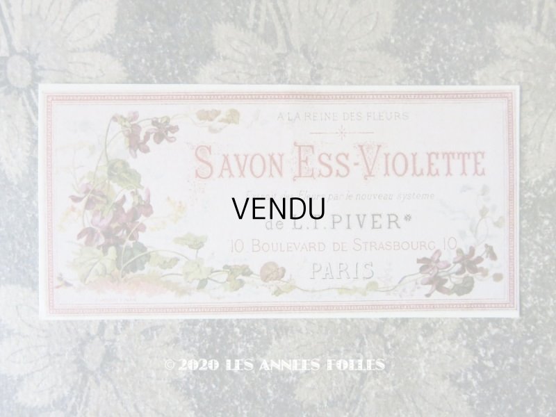 画像1: 【クリスマスセール2020対象外】 アンティーク 菫のパフュームラベル SAVON ESS-VIOLETTE　-　L.T.PIVER　-