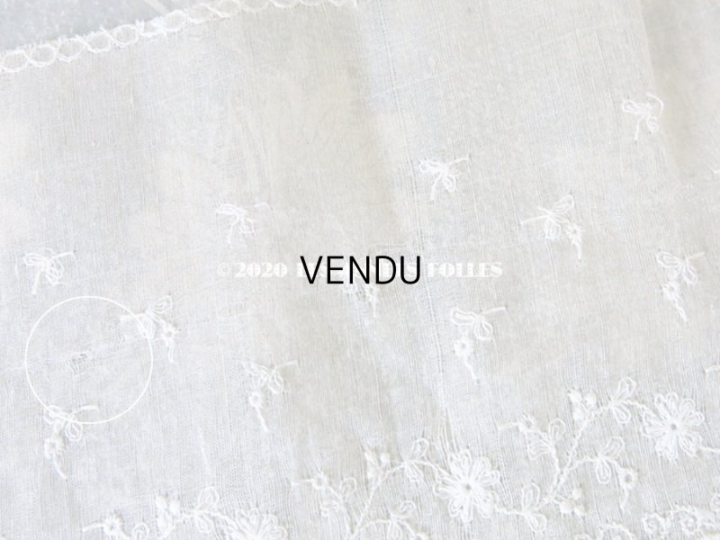 画像8: 【クリスマスセール2020対象外】 1900年代 アンティーク  幅広 花刺繍入り シルク＆コットン生地　ドレスの裾  16.2cm幅 ライトベージュ