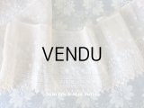 【クリスマスセール2020対象外】 1900年代 アンティーク  幅広 花刺繍入り シルク＆コットン生地　ドレスの裾  16.2cm幅 ライトベージュ