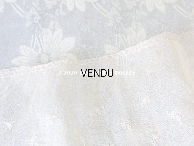 画像12: 【クリスマスセール2020対象外】 1900年代 アンティーク  幅広 花刺繍入り シルク＆コットン生地　ドレスの裾  16.2cm幅 ライトベージュ