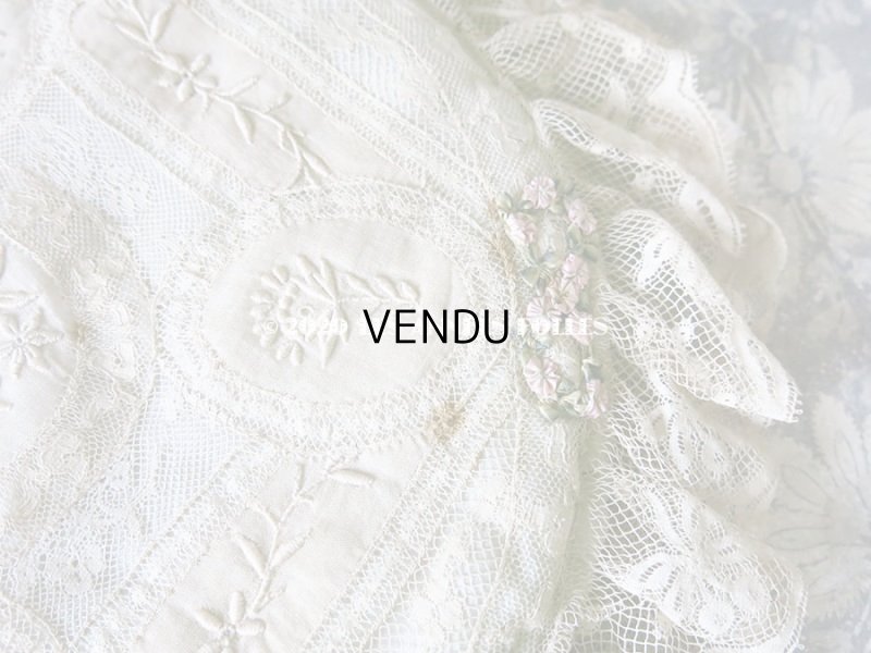 画像9: アンティーク ロココトリム付き ハンキーケース ポシェット パウダーブルー