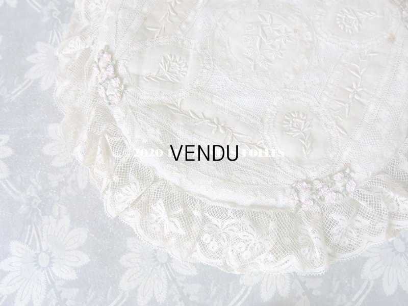 画像4: アンティーク ロココトリム付き ハンキーケース ポシェット パウダーブルー