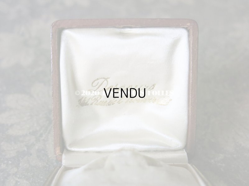 画像4: 【クリスマスセール2020対象外】 アンティーク  本革製 金彩&型押し入り ジュエリーボックス ブローチ用 ブラウン