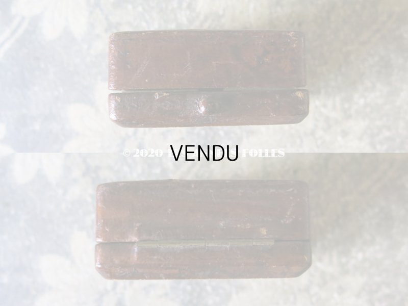 画像7: 【クリスマスセール2020対象外】 アンティーク  本革製 金彩&型押し入り ジュエリーボックス ブローチ用 ブラウン