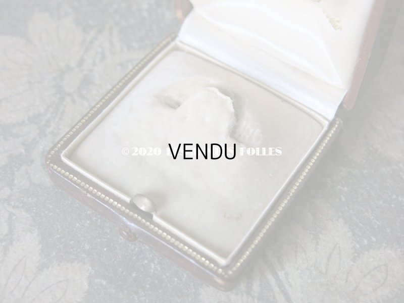 画像5: 【クリスマスセール2020対象外】 アンティーク  本革製 金彩&型押し入り ジュエリーボックス ブローチ用 ブラウン