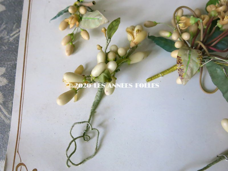 画像13: 未使用 アンティーク レースペーパー付ボックス入り&台紙付 ワックスフラワーのセット ウェディング 結婚式