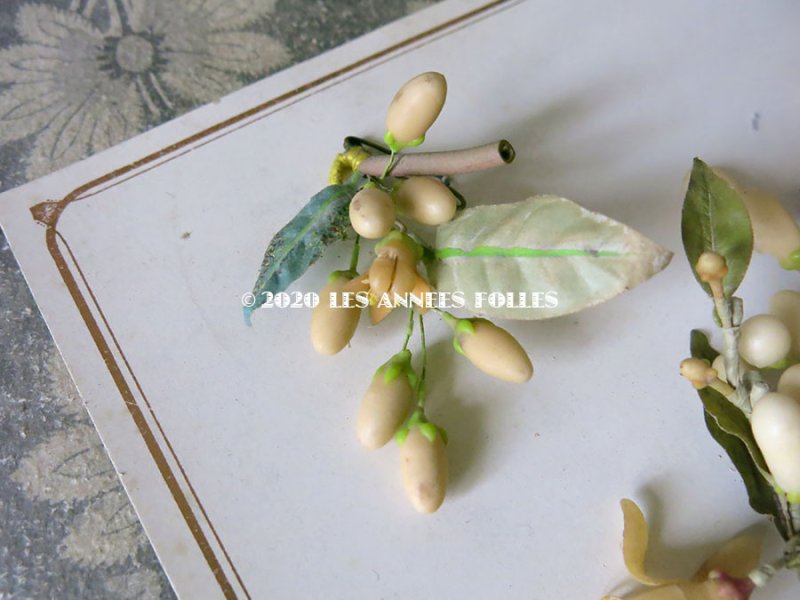 画像11: 未使用 アンティーク レースペーパー付ボックス入り&台紙付 ワックスフラワーのセット ウェディング 結婚式