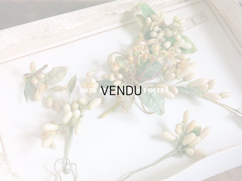 画像4: 未使用 アンティーク レースペーパー付ボックス入り＆台紙付 ワックスフラワーのセット ウェディング 結婚式 