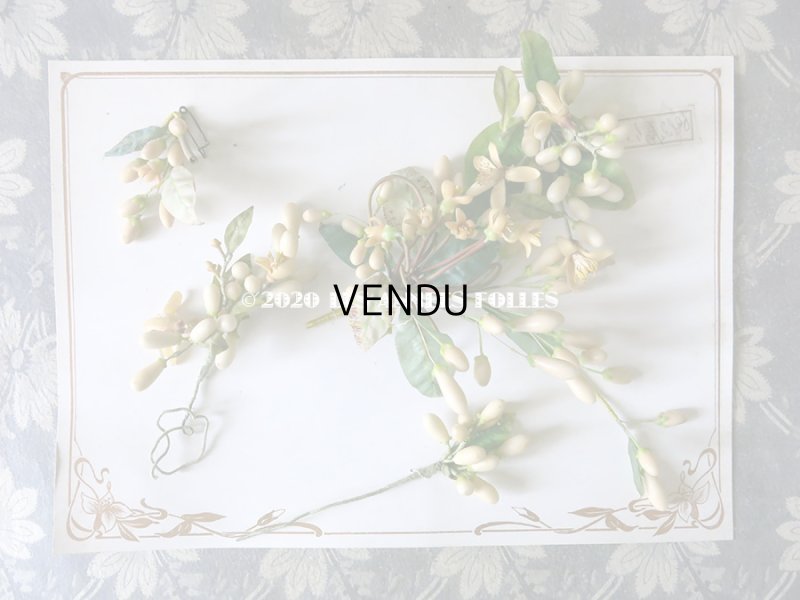 画像3: 未使用 アンティーク レースペーパー付ボックス入り＆台紙付 ワックスフラワーのセット ウェディング 結婚式 