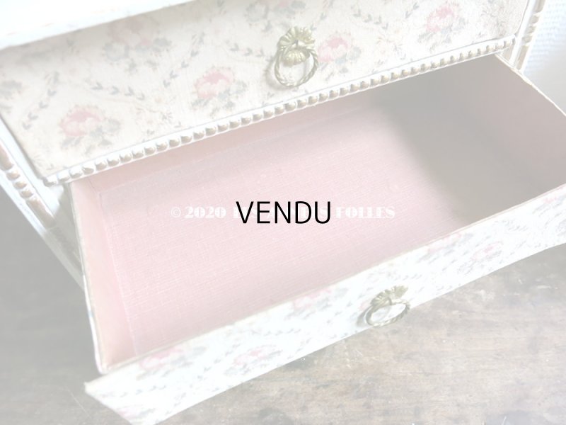 画像8: アンティーク カルトナージュチェスト  薔薇模様 ミラー付き