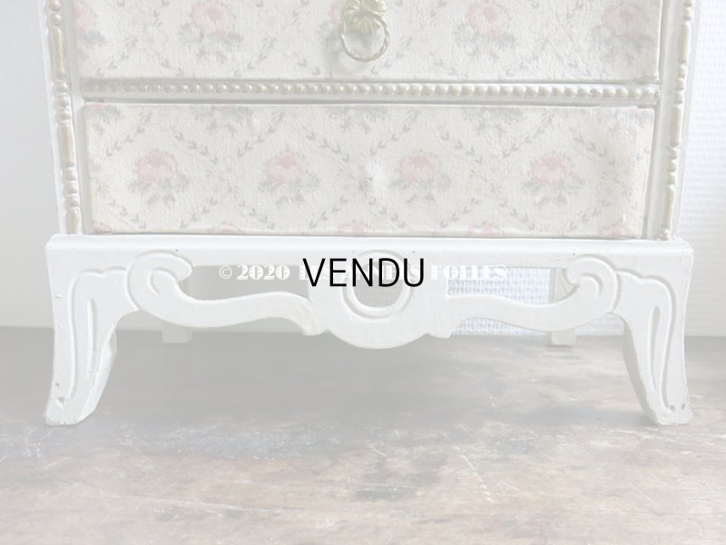 画像7: アンティーク カルトナージュチェスト  薔薇模様 ミラー付き