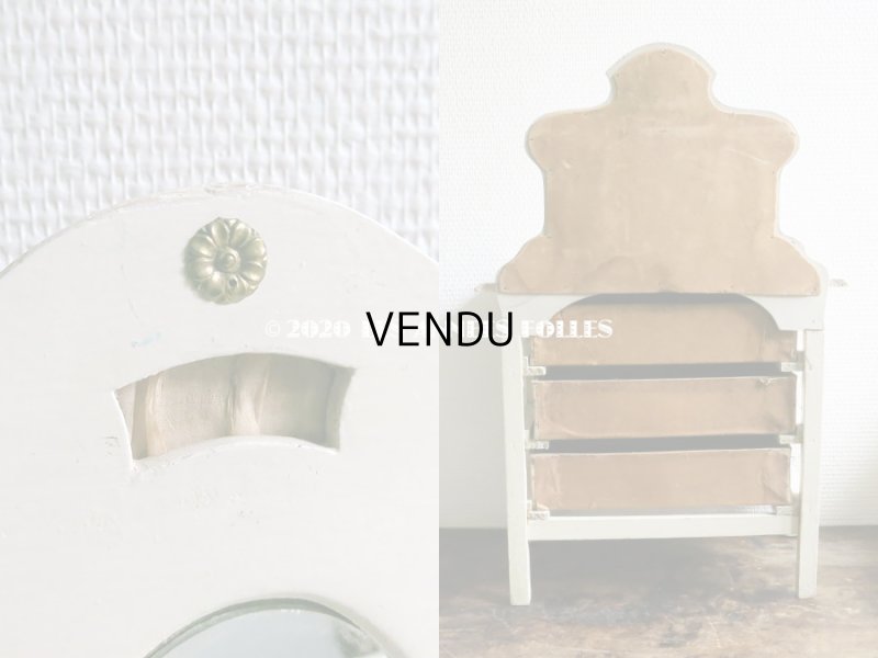 画像4: アンティーク カルトナージュチェスト  薔薇模様 ミラー付き