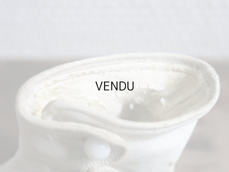 画像12: 1900年代 アンティーク ボタンアップ　ベビーシューズ  ホワイト・ヌバック製 