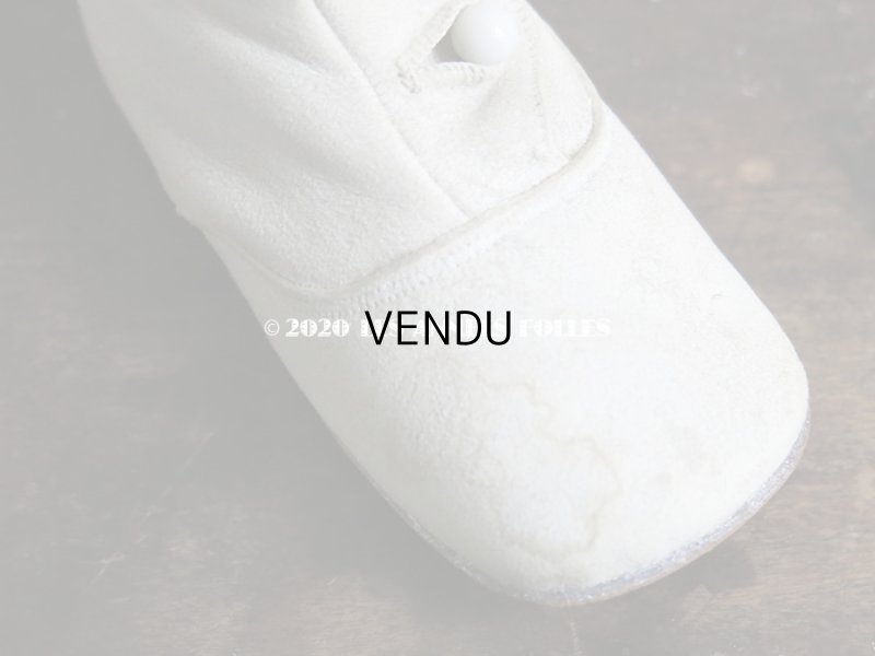 画像6: 1900年代 アンティーク ボタンアップ　ベビーシューズ  ホワイト・ヌバック製 