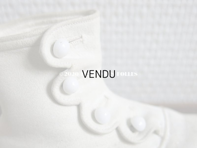 画像10: 1900年代 アンティーク ボタンアップ　ベビーシューズ  ホワイト・ヌバック製 