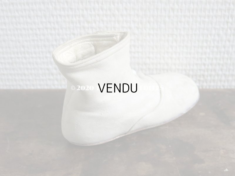 画像5: 1900年代 アンティーク ボタンアップ　ベビーシューズ  ホワイト・ヌバック製 