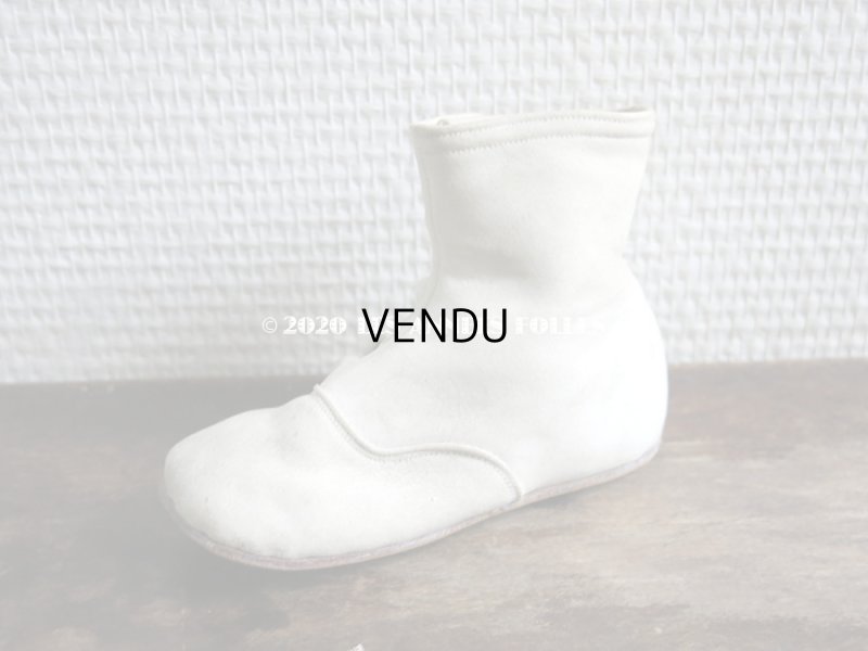 画像8: 1900年代 アンティーク ボタンアップ　ベビーシューズ  ホワイト・ヌバック製 