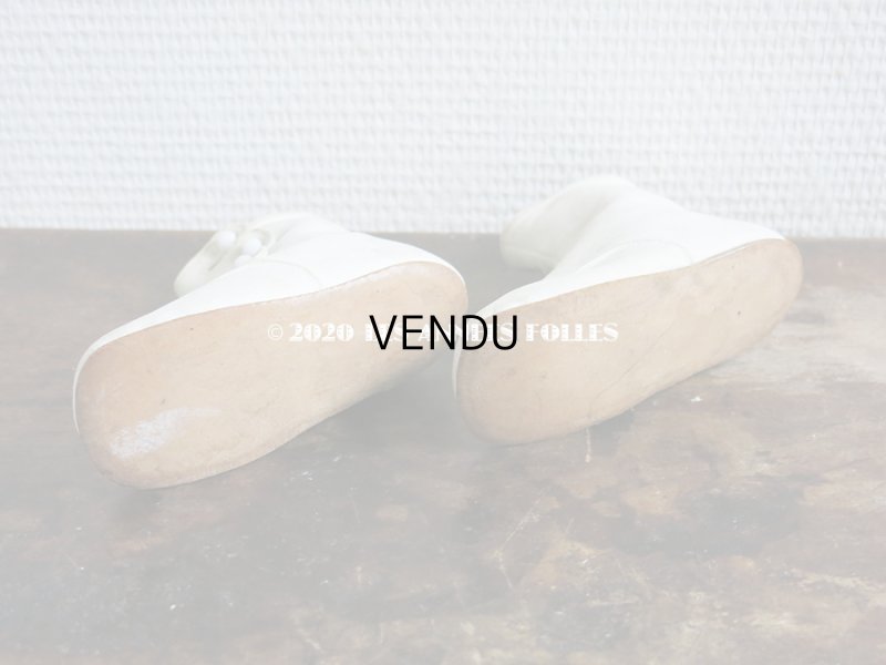 画像3: 1900年代 アンティーク ボタンアップ　ベビーシューズ  ホワイト・ヌバック製 