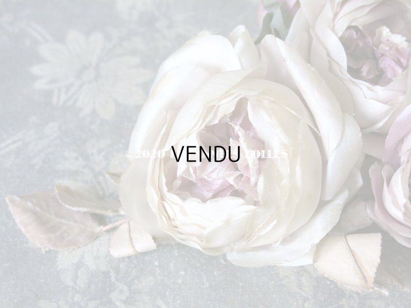 画像4: 未使用 アンティーク シルク製 薔薇の大きな布花 クォーターロゼット咲き コサージュ 淡いパープル