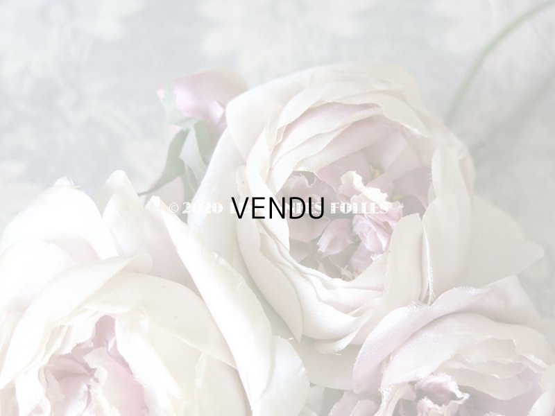 画像6: 未使用 アンティーク シルク製 薔薇の大きな布花 クォーターロゼット咲き コサージュ 淡いパープル