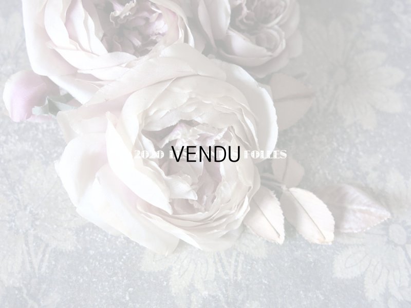 画像8: 未使用 アンティーク シルク製 薔薇の大きな布花 クォーターロゼット咲き コサージュ 淡いパープル