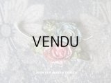 1920年代 アンティーク シルク製 薔薇のロココモチーフ 淡いピンク＆ブルー