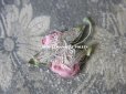 画像3: 1920年代 アンティーク シルク製 薔薇のロココモチーフ オールドローズ (3)