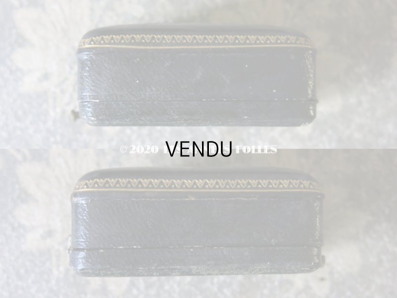 画像7: 19世紀末 アンティーク イニシャル入り ブローチ＆ピアス用 ジュエリーボックス 黒