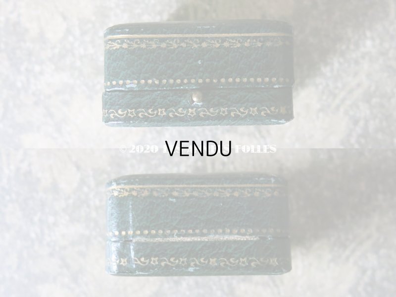 画像7: 1900年代 アンティーク  ピアス用 ジュエリーボックス グリーン