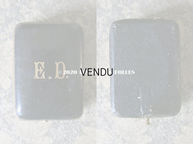 画像6: 19世紀末 アンティーク イニシャル入り ブローチ＆ピアス用 ジュエリーボックス 黒