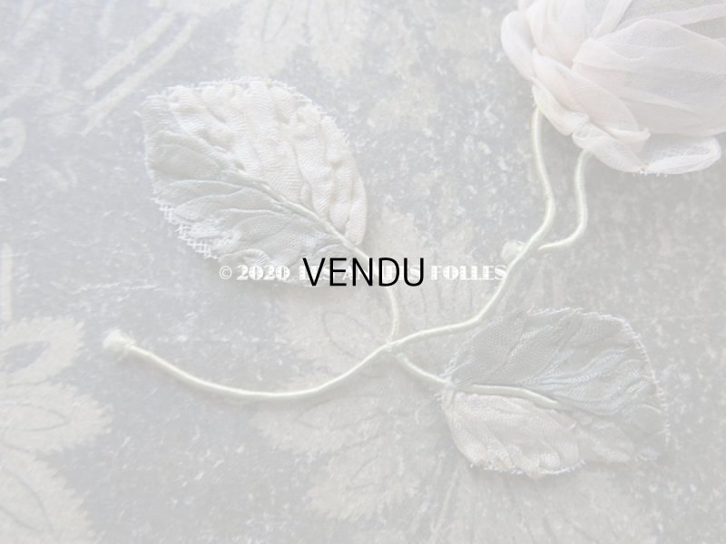 画像7: 1920年頃 アンティーク シルクシフォン 薔薇の大きなロココモチーフ 