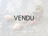 1920年代 アンティーク シルク製 薔薇の蕾 大きなロココモチーフ 