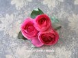 画像1: アンティーク 薔薇の布花 カップ咲き コサージュ ピンク (1)