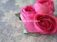 画像6: アンティーク 薔薇の布花 カップ咲き コサージュ ピンク